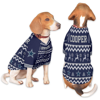 Dallas Cowboys Family Holiday Ugly Sweater Pet Coat 410VTTLPC005