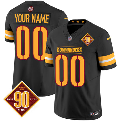 Washington Commanders 90th Anniversary Patch Vapor Custom Jersey V2 - All Stitched