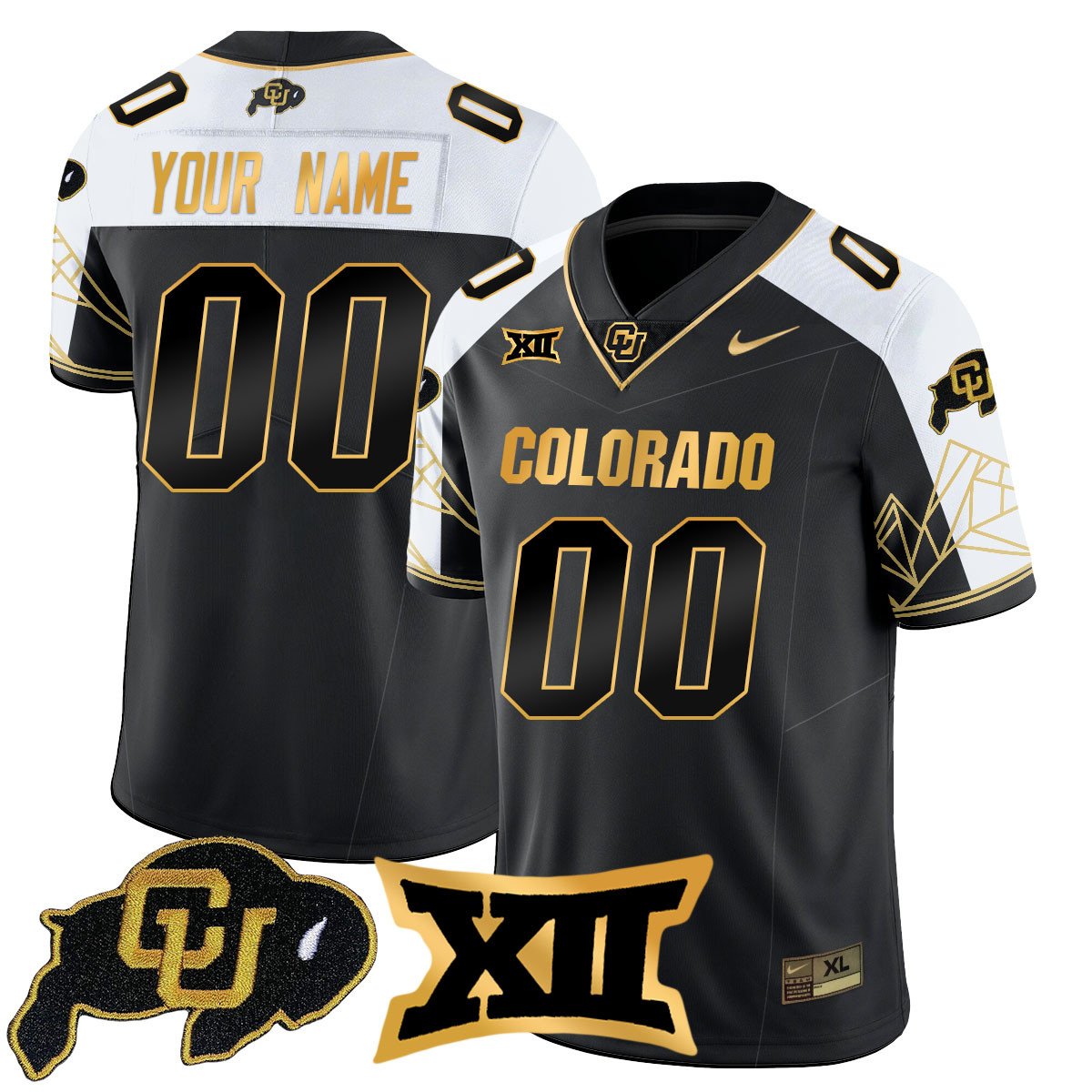 Men's Colorado Buffaloes 2024 Vapor Limited Gold Jersey N3 - All Stitched