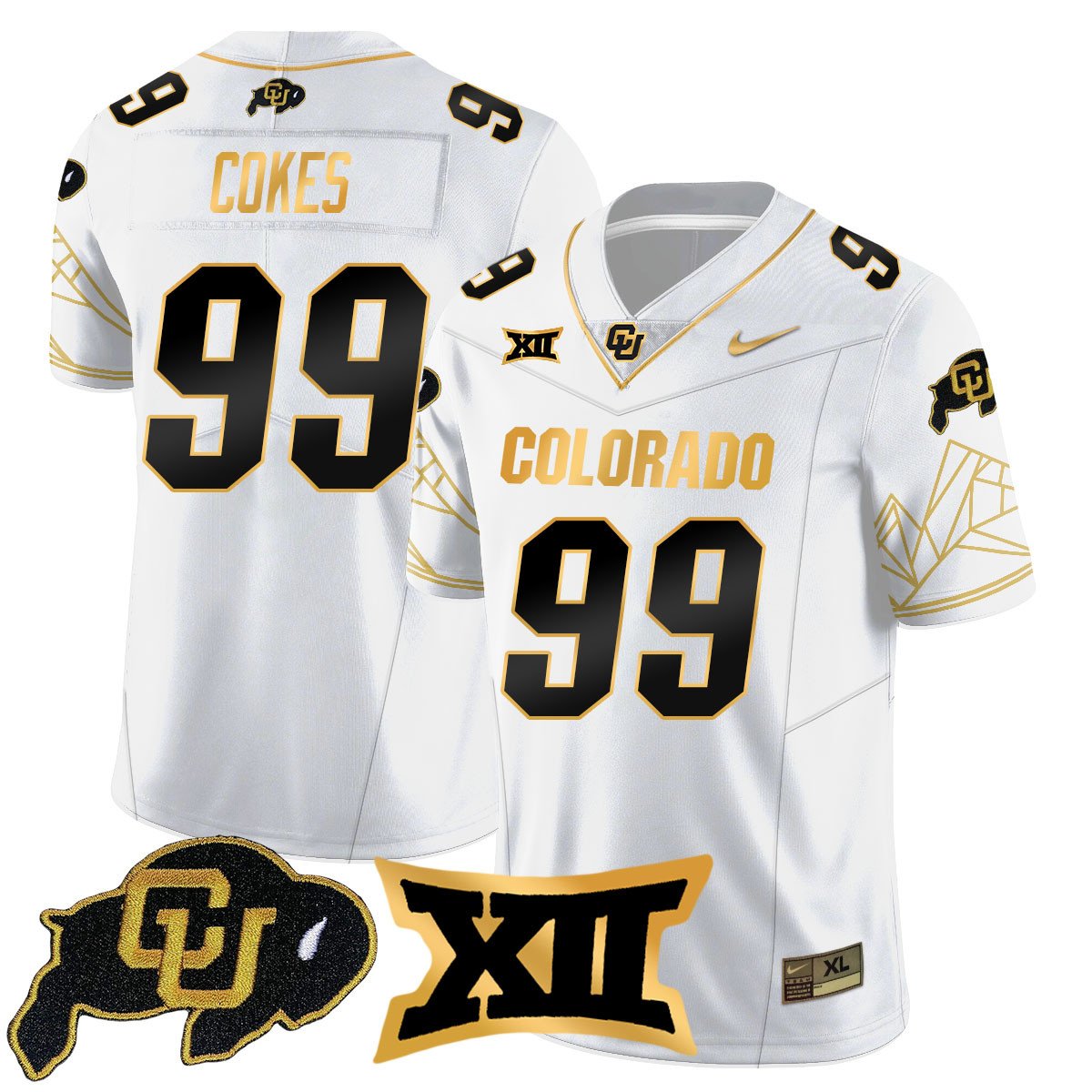 Colorado Buffaloes 2024 Vapor Limited Gold Jersey N3 - All Stitched