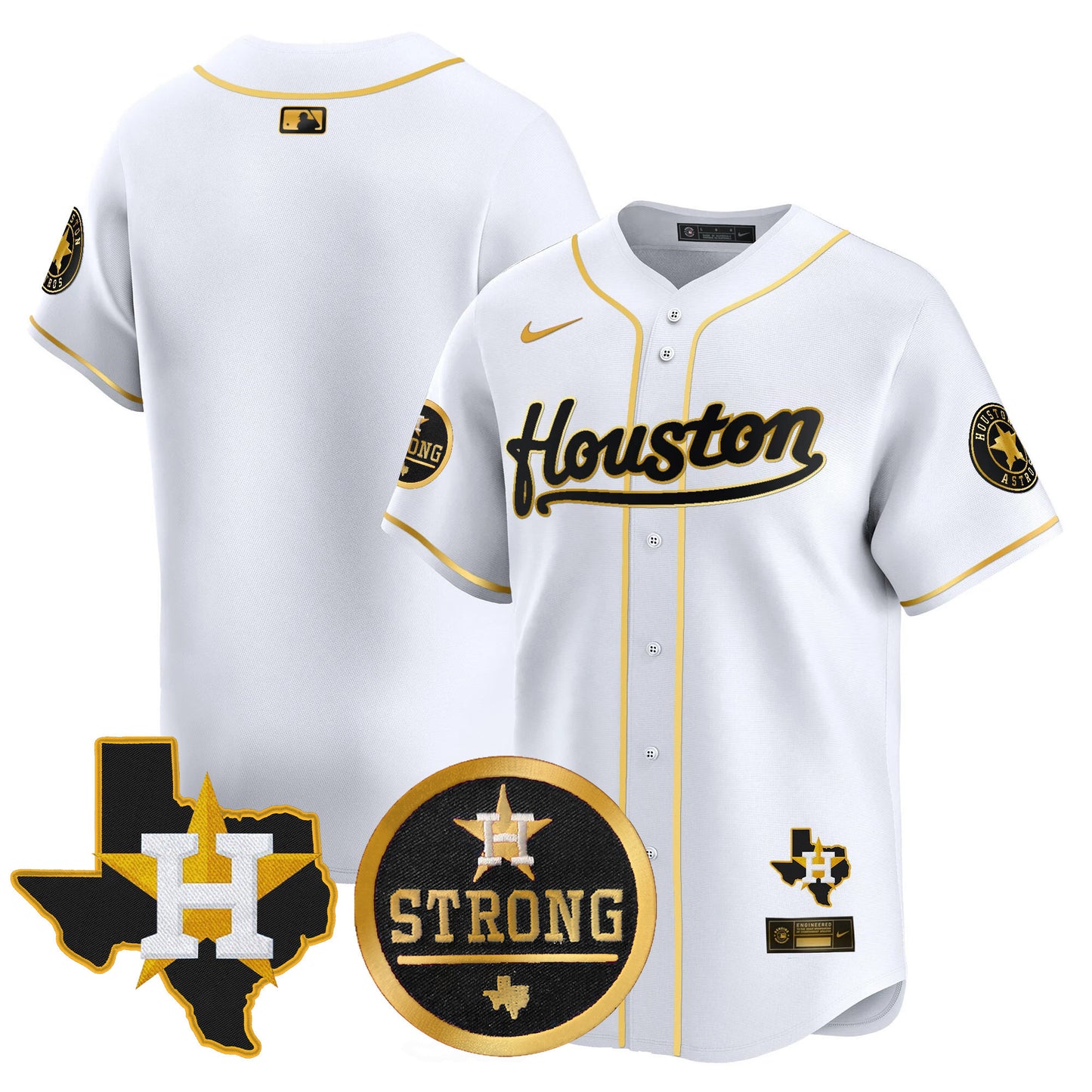 Astros Houston Strong Patch Vapor Premier Limited Jersey - All Stitched