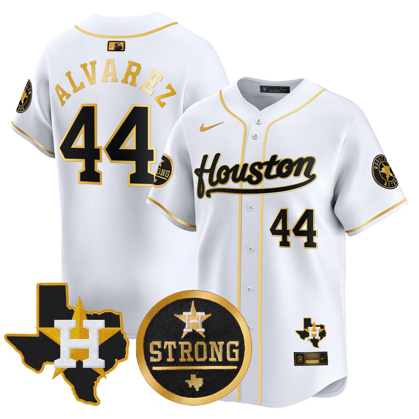 Astros Houston Strong Patch Vapor Premier Limited Jersey - All Stitched