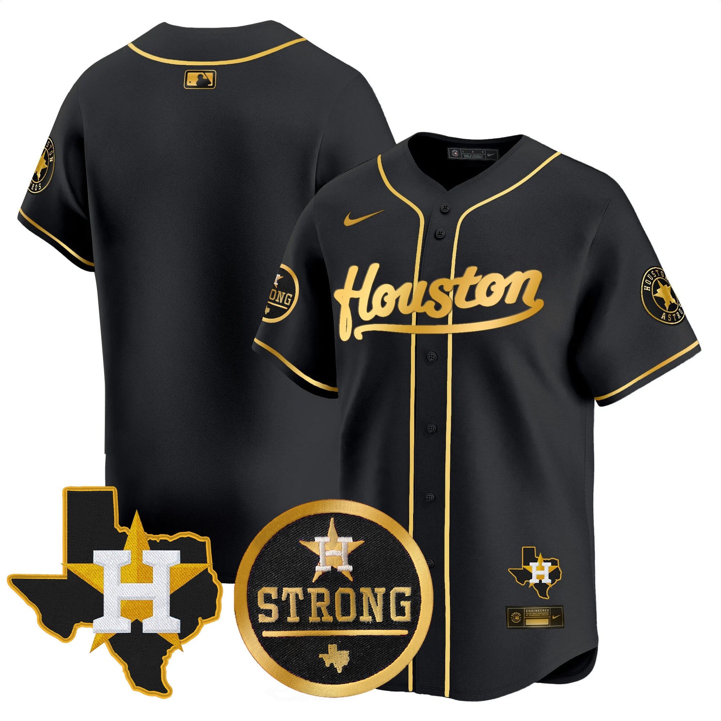 Astros Houston Strong Patch Vapor Premier Limited Jersey - All Stitched