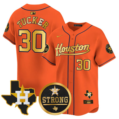 Astros Houston Strong Patch Vapor Premier Limited Jersey - All Stitched