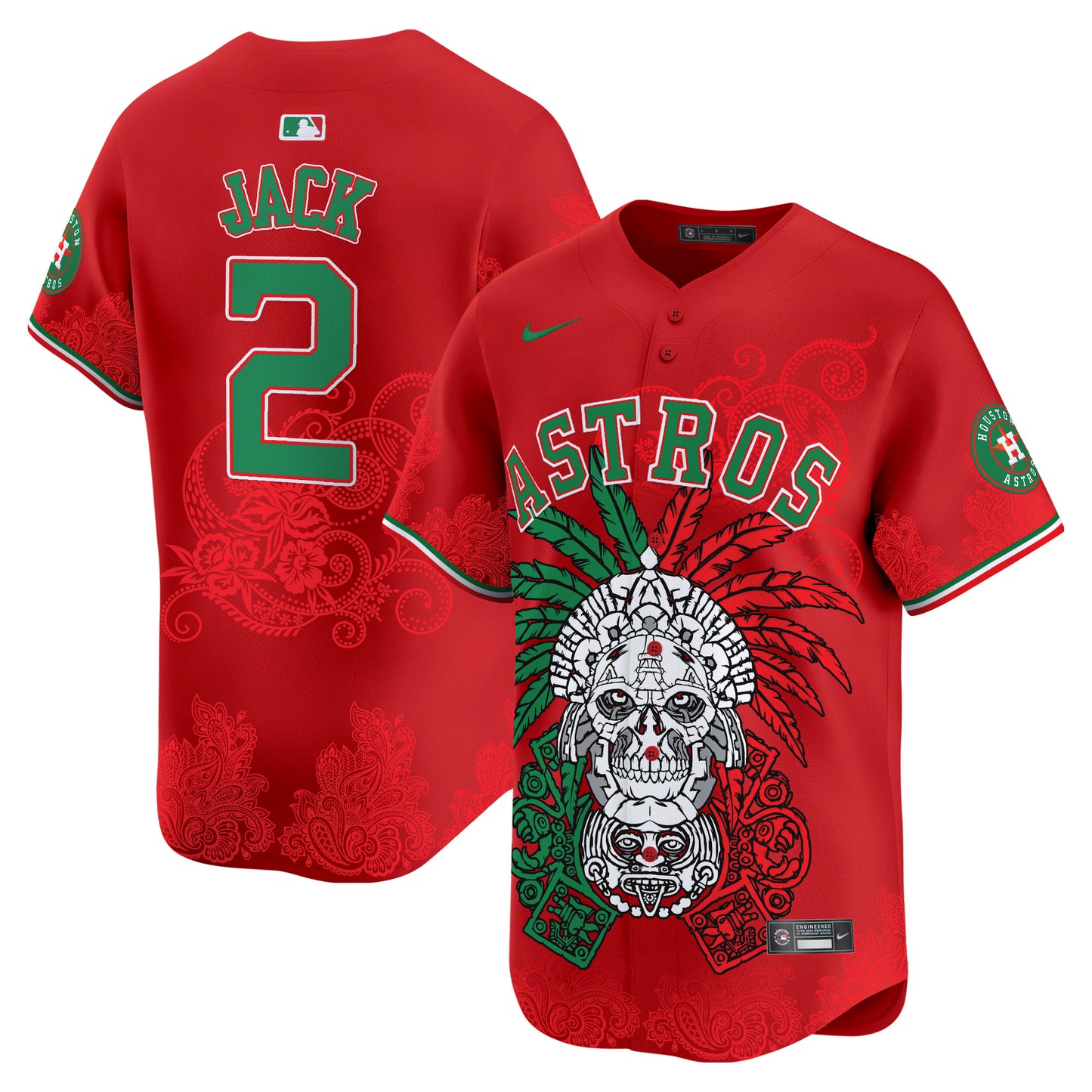 Astros Aztec Warrior Skull Vapor Premier Limited Jersey V2 - Printed