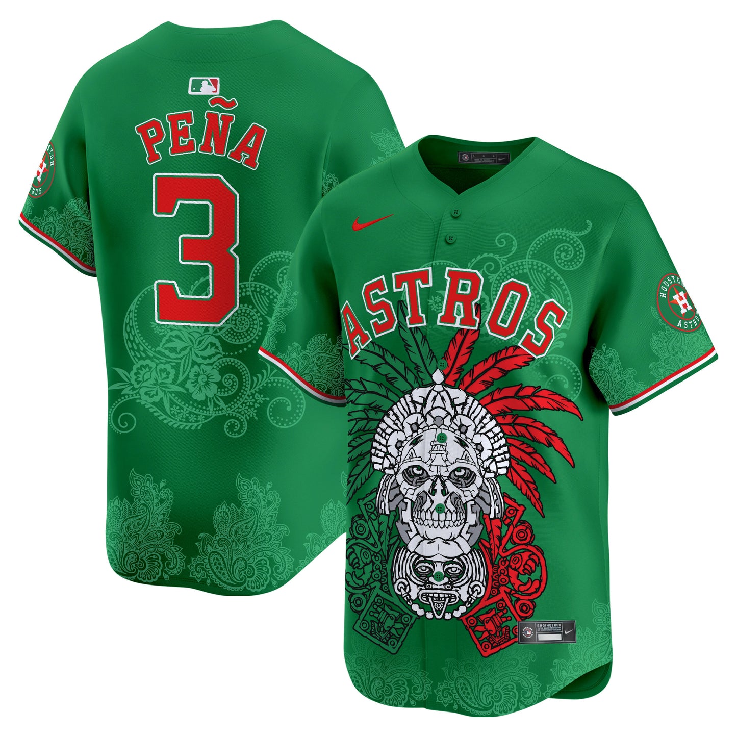 Astros Aztec Warrior Skull Vapor Premier Limited Jersey V2 - Printed