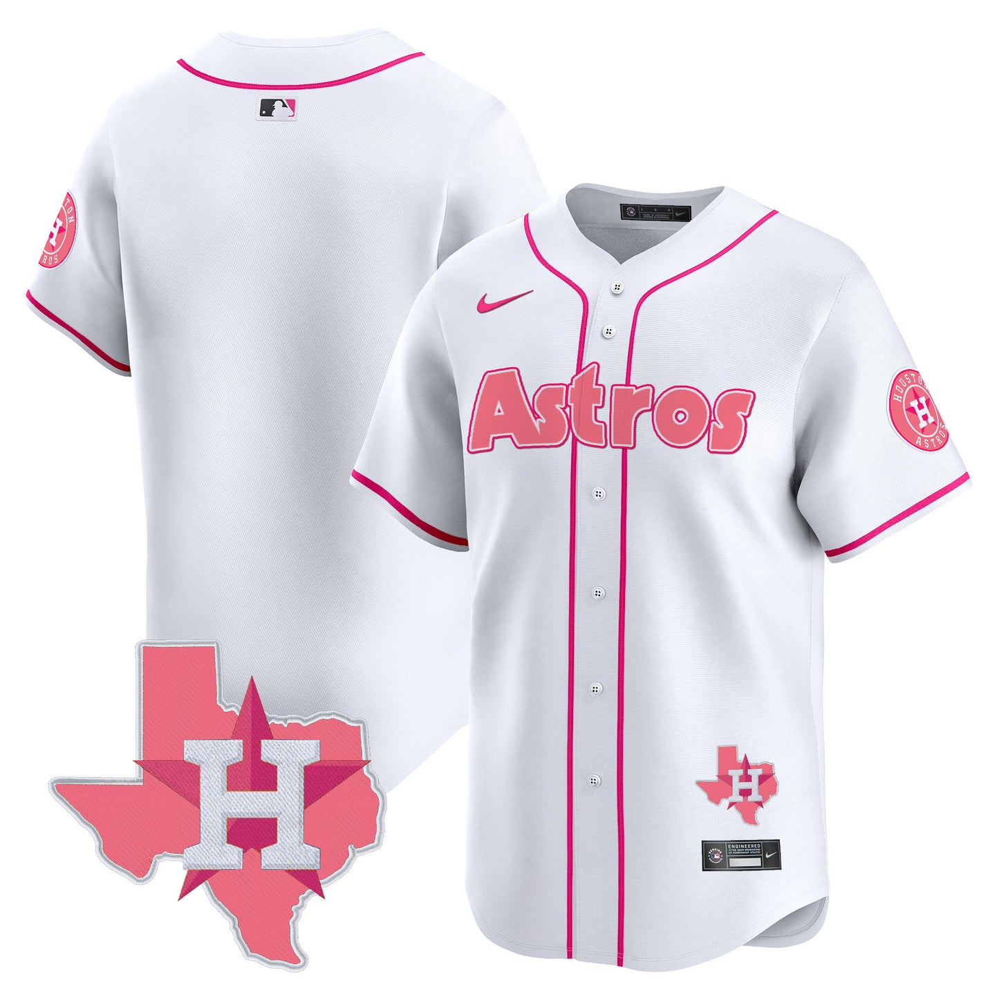 Astros Bubblegum Pink Vapor Premier Limited Jersey V3 - All Stitched