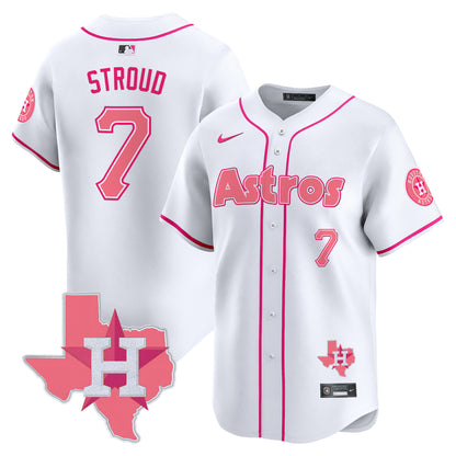 Astros Bubblegum Pink Vapor Premier Limited Jersey V3 - All Stitched