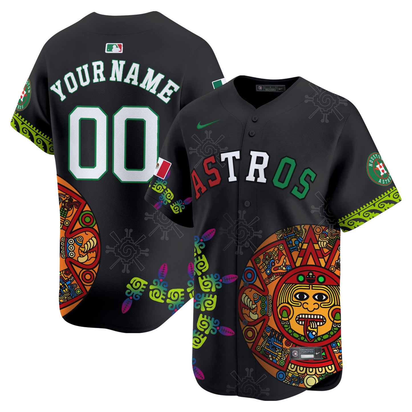 Astros Mexico Aztec Calendar Vapor Premier Limited Custom Jersey - Printed