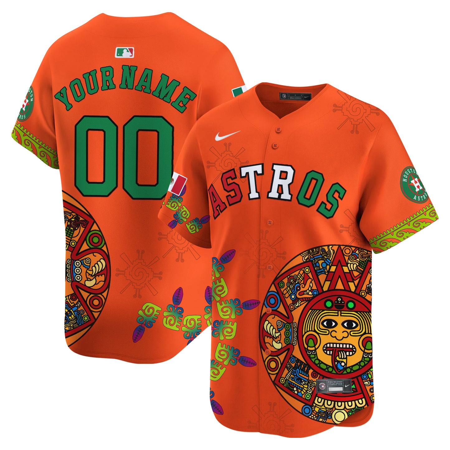 Astros Mexico Aztec Calendar Vapor Premier Limited Custom Jersey - Printed