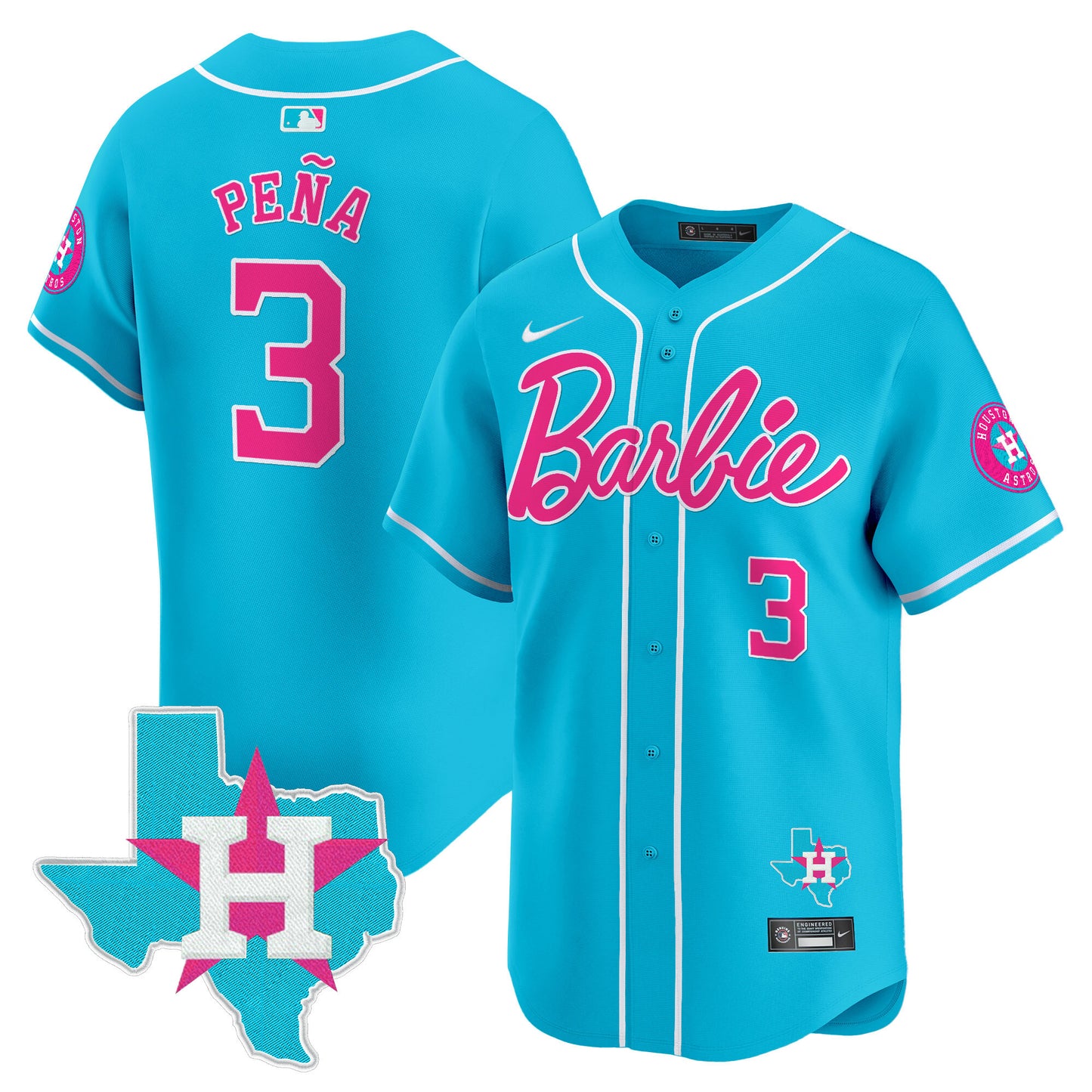 Astros Barbie Vapor Premier Limited Jersey - All Stitched