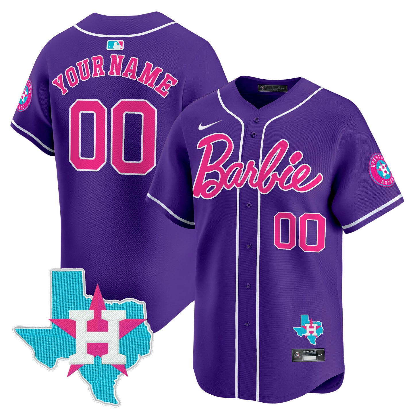 Astros Barbie Vapor Premier Limited Custom Jersey - All Stitched