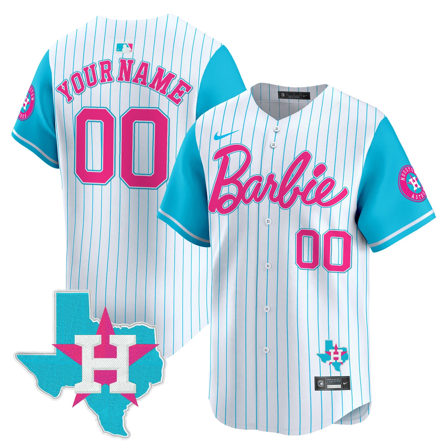 Astros Barbie Vapor Premier Limited Custom Jersey - All Stitched