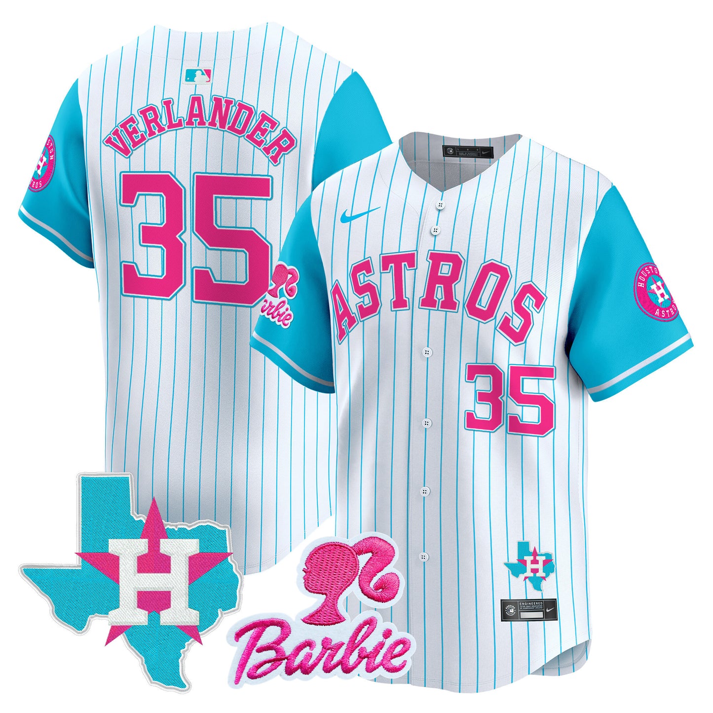 Astros Barbie Patch Vapor Premier Limited Jersey - All Stitched