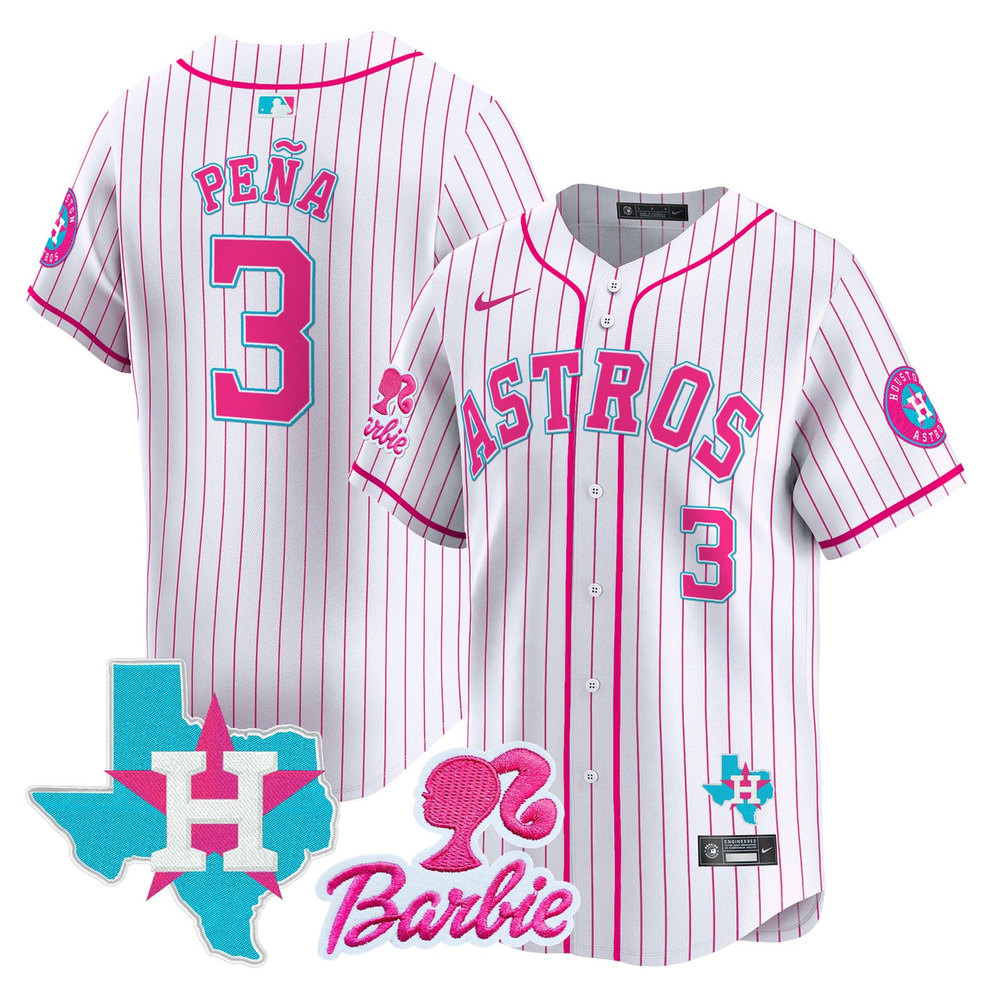 Astros Barbie Patch Vapor Premier Limited Jersey - All Stitched