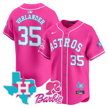 Astros Barbie Patch Vapor Premier Limited Jersey - All Stitched