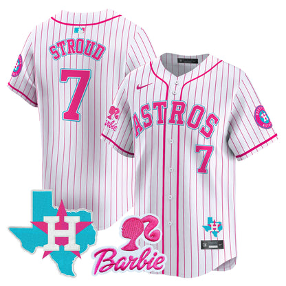 Astros Barbie Patch Vapor Premier Limited Jersey - All Stitched