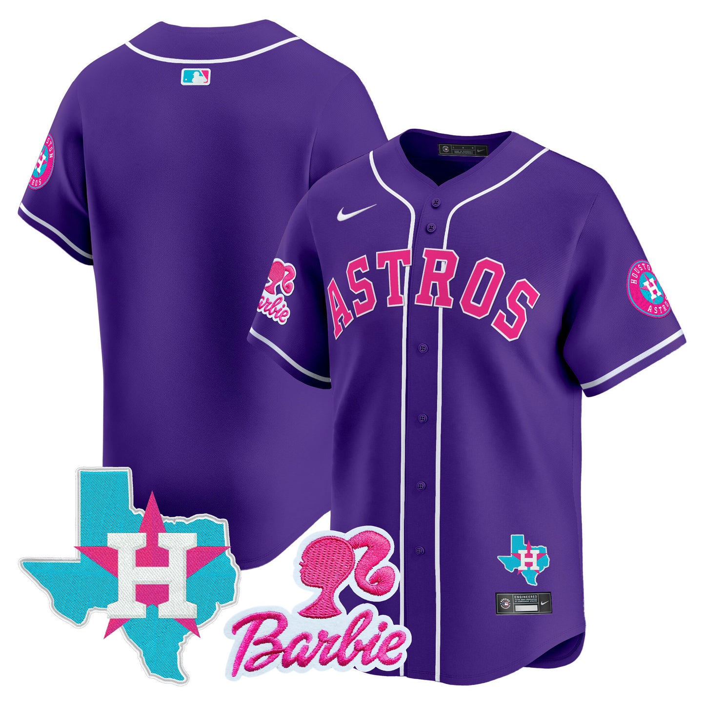 Astros Barbie Patch Vapor Premier Limited Jersey - All Stitched