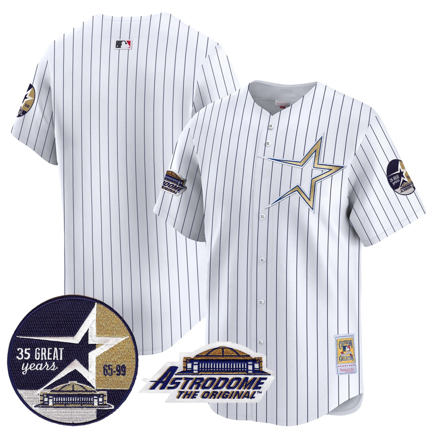 Astros 1999 Throwback 35th & Astrodome Patch Vapor Premier Limited Jersey - All Stitched