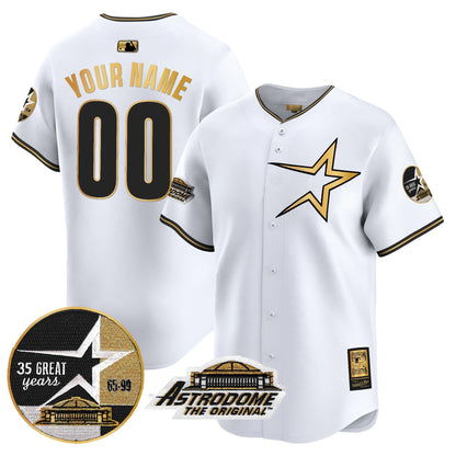 Astros 1999 Throwback 35th & Astrodome Patch Vapor Premier Limited Custom Jersey - All Stitched