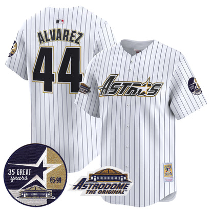 Astros 1999 Throwback 35th & Astrodome Patch Vapor Premier Limited Jersey V3 - All Stitched