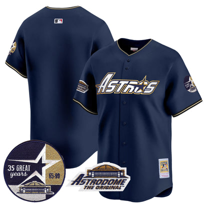 Astros 1999 Throwback 35th & Astrodome Patch Vapor Premier Limited Jersey V3 - All Stitched