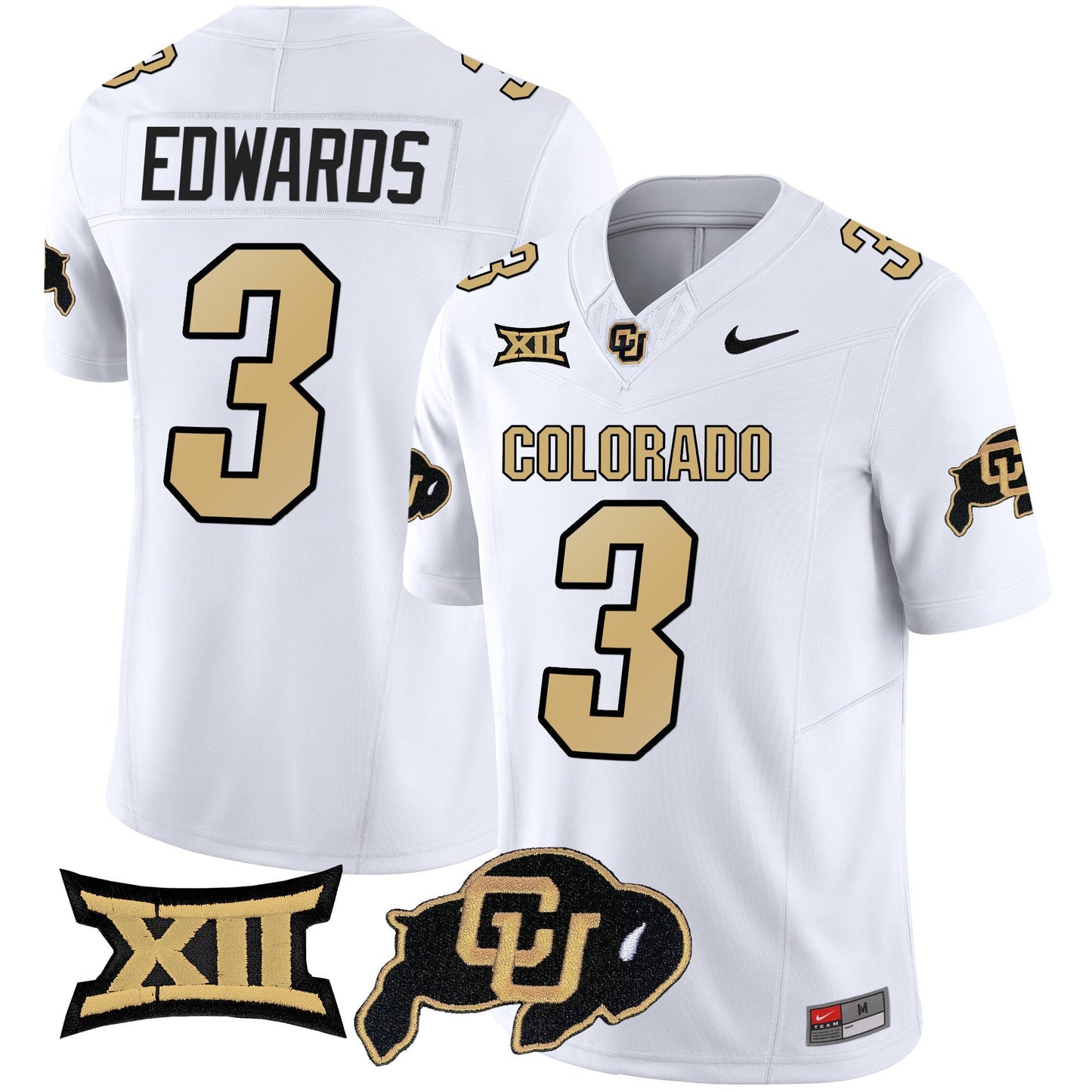 Colorado Buffaloes Vapor Limited Jersey V2 - Big 12 XII Patch - All Stitched