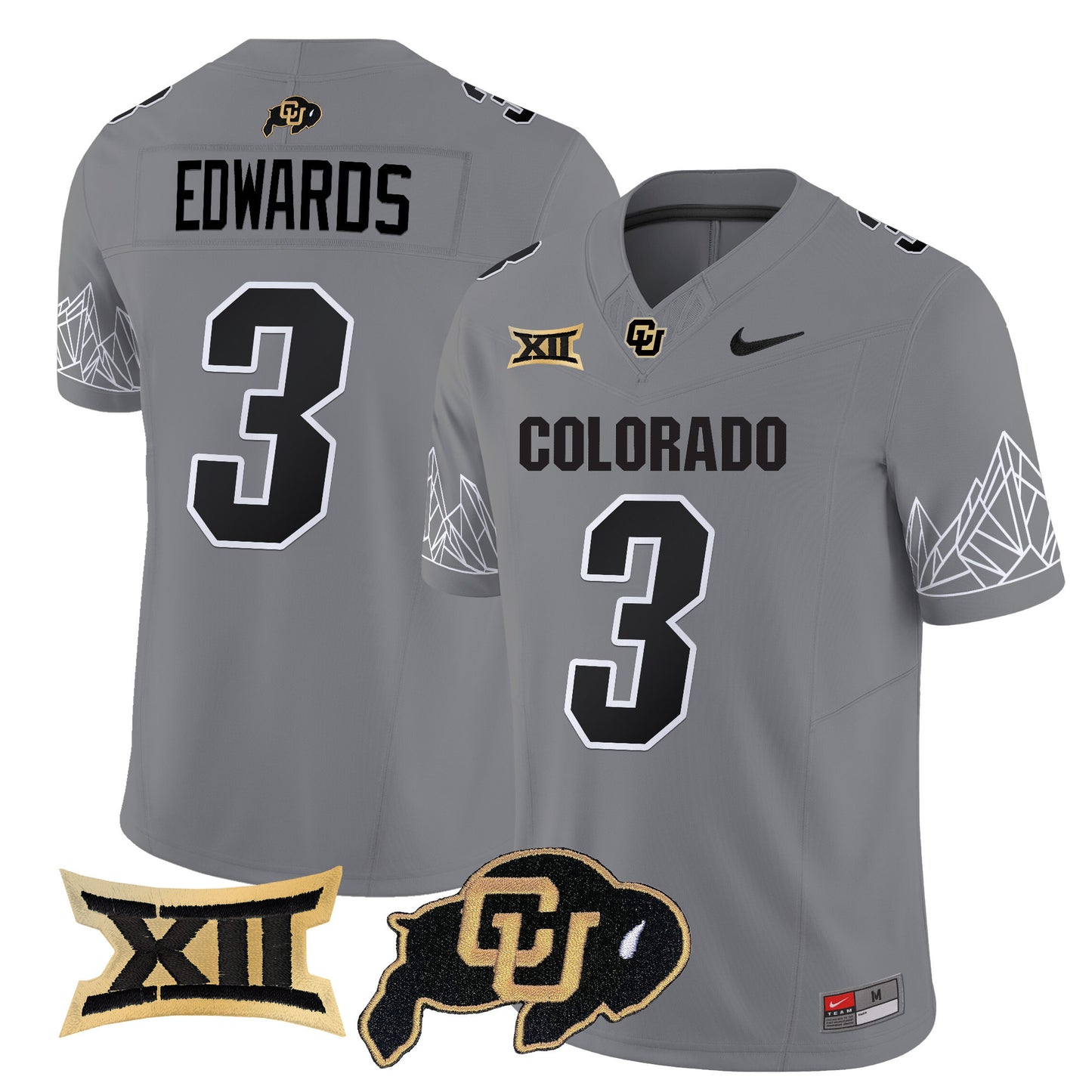 Colorado Buffaloes Vapor Limited Jersey V3 - Big 12 XII Patch - All Stitched