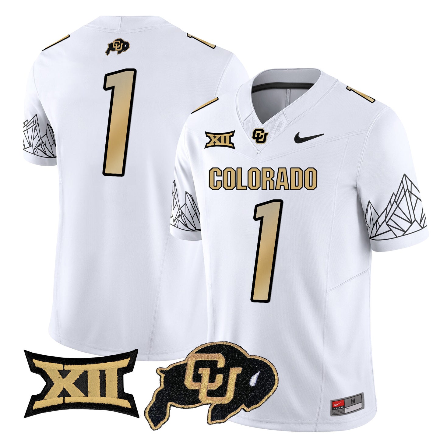 Colorado Buffaloes Vapor Limited Jersey V3 - Big 12 XII Patch - All Stitched