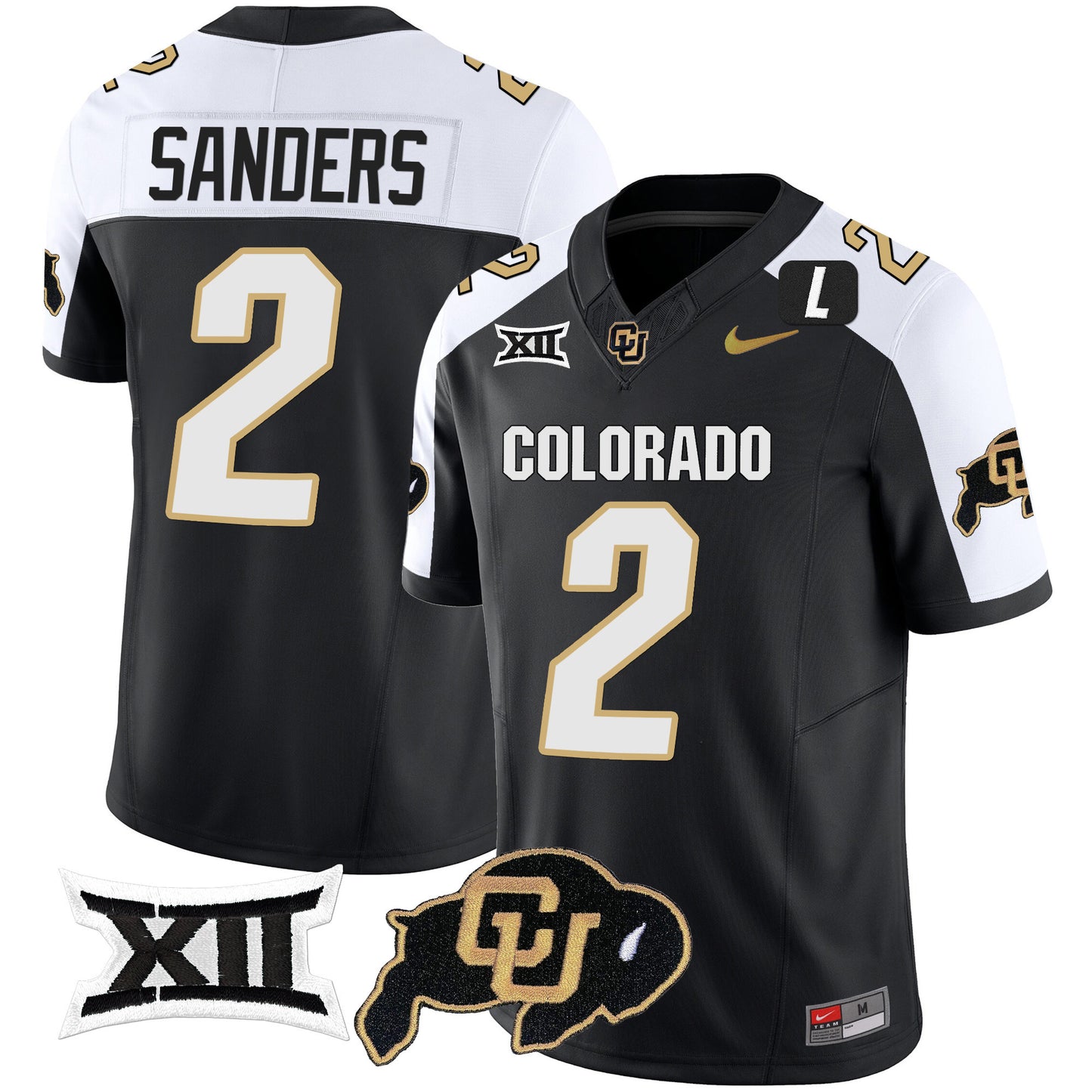 Colorado Buffaloes Vapor Limited Jersey V2 - Big 12 XII Patch - All Stitched