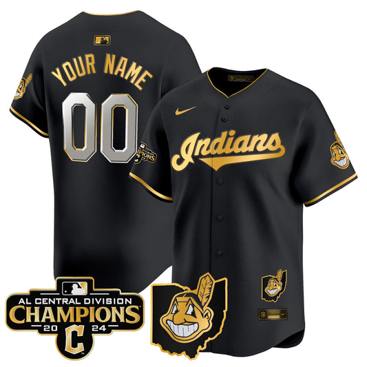 Cleveland Indians 2024 AL Central Division Champions Vapor Premier Limited Custom Jersey - All Stitched