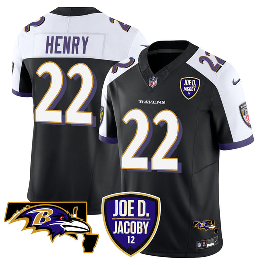 Ravens Joe D & Jacoby Patch Vapor Limited Jersey - All Stitched