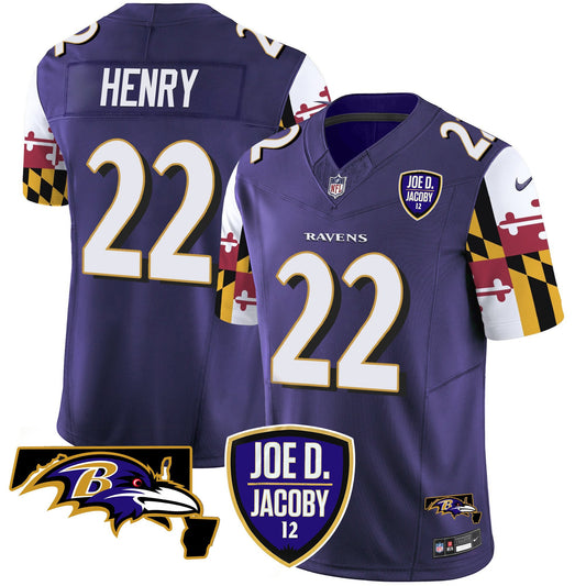 Ravens Joe D & Jacoby Patch Vapor Limited Jersey V2 - All Stitched