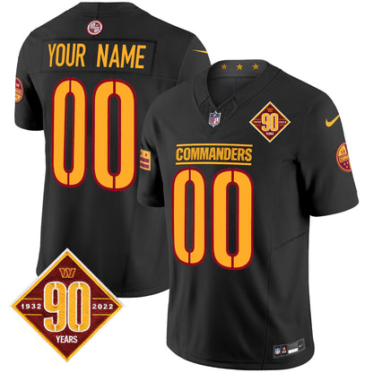 Washington Commanders 90th Anniversary Patch Vapor Limited Custom Jersey - All Stitched