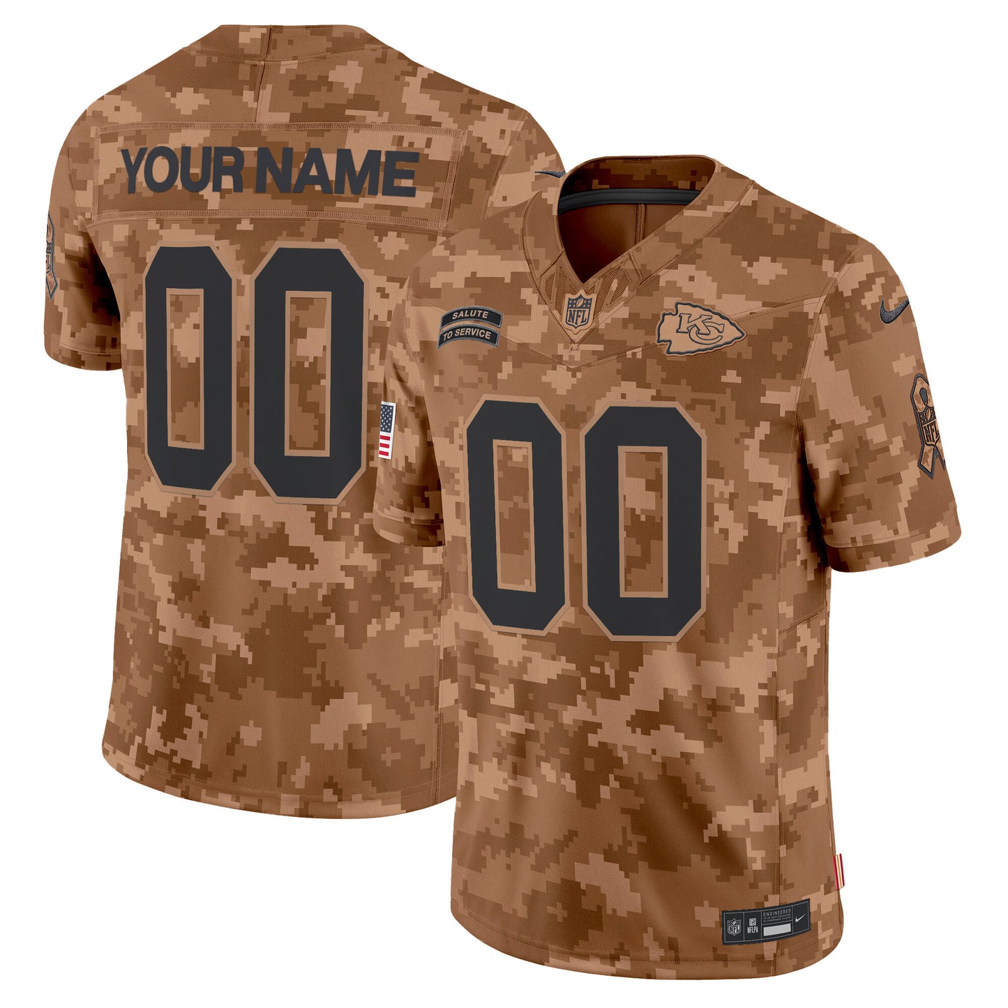 Kansas City Chiefs 2024 Salute to Service Vapor Limited Custom Jersey - All stitched