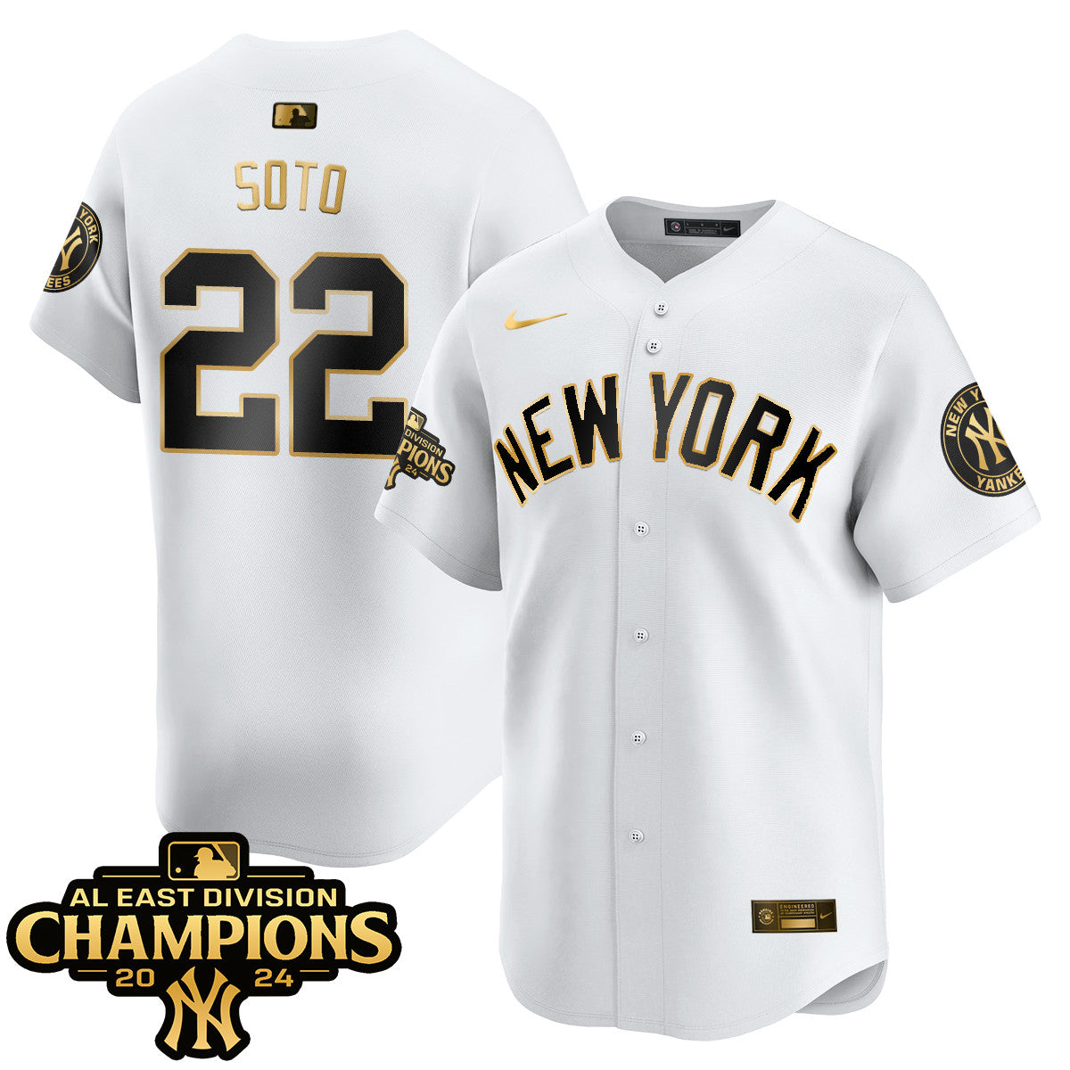 Yankees 2024 AL East Champions Jersey - All Stitched 409VTHNJS032