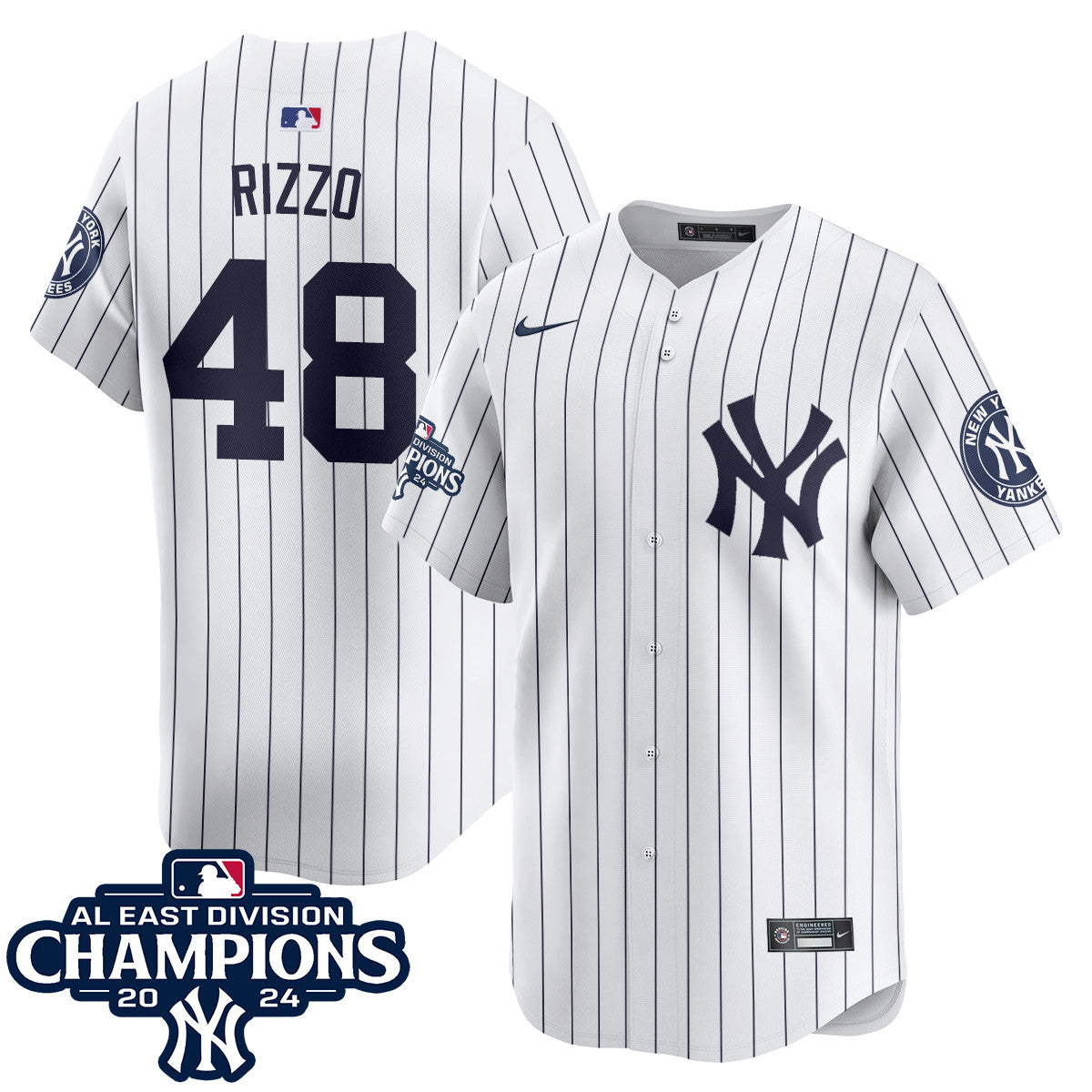 Yankees 2024 AL East Champions Jersey - All Stitched 409VTHNJS032