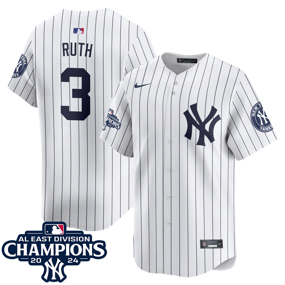 Yankees 2024 AL East Champions Jersey - All Stitched 409VTHNJS032