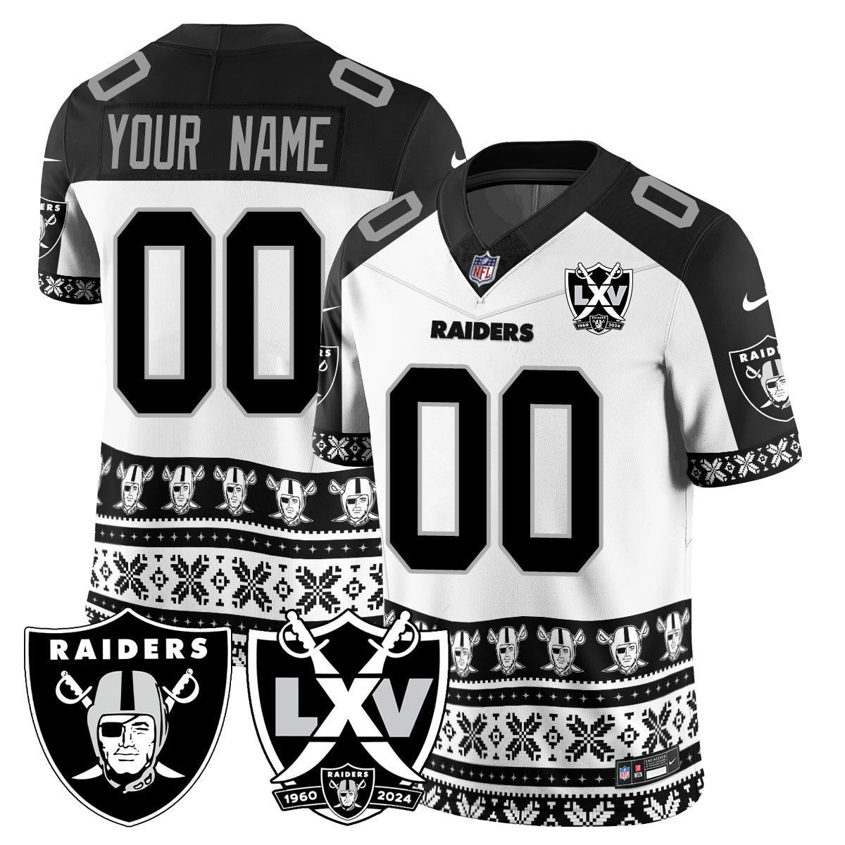 Custom Name/Gender Raiders 2024 Christmas Vapor Limited Jersey 409VTTLJS034