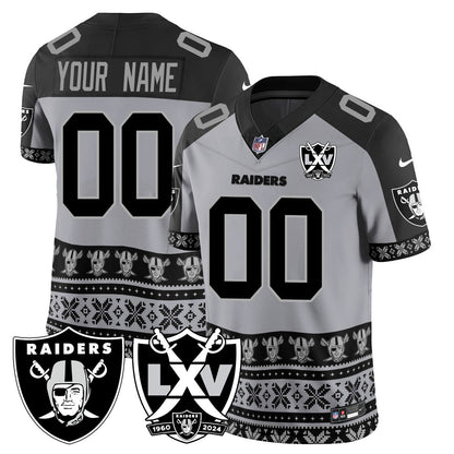 Custom Name/Gender Raiders 2024 Christmas Vapor Limited Jersey 409VTTLJS034