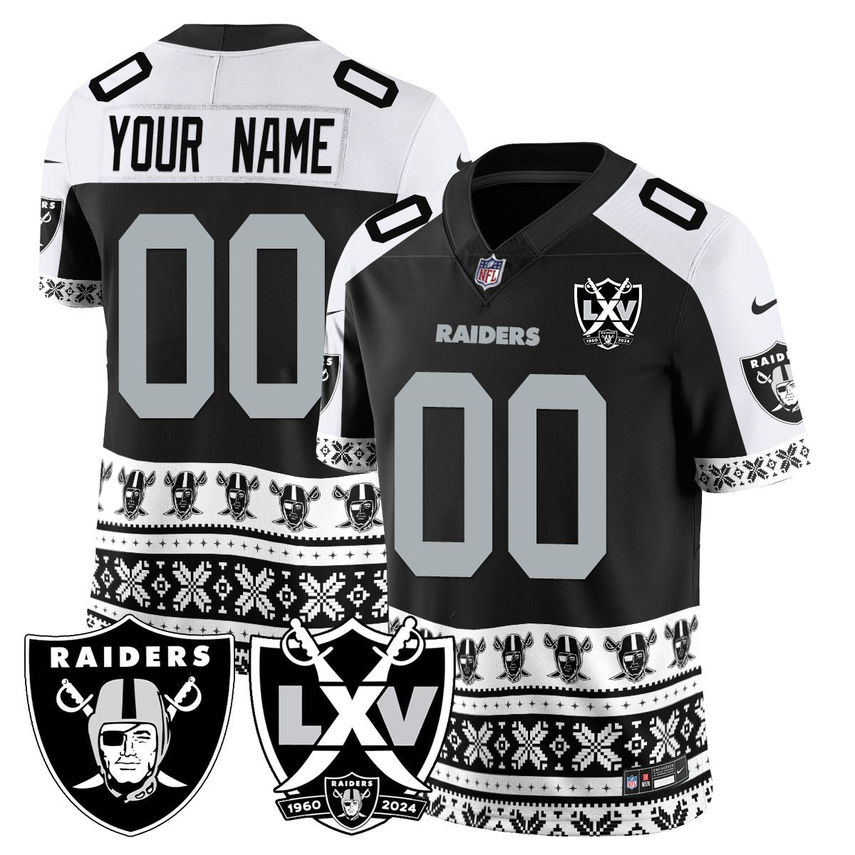 Custom Name/Gender Raiders 2024 Christmas Vapor Limited Jersey 409VTTLJS034