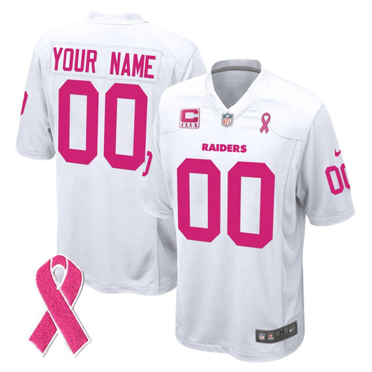 Las Vegas Raiders Breast Cancer Custom Jersey - All Stitched