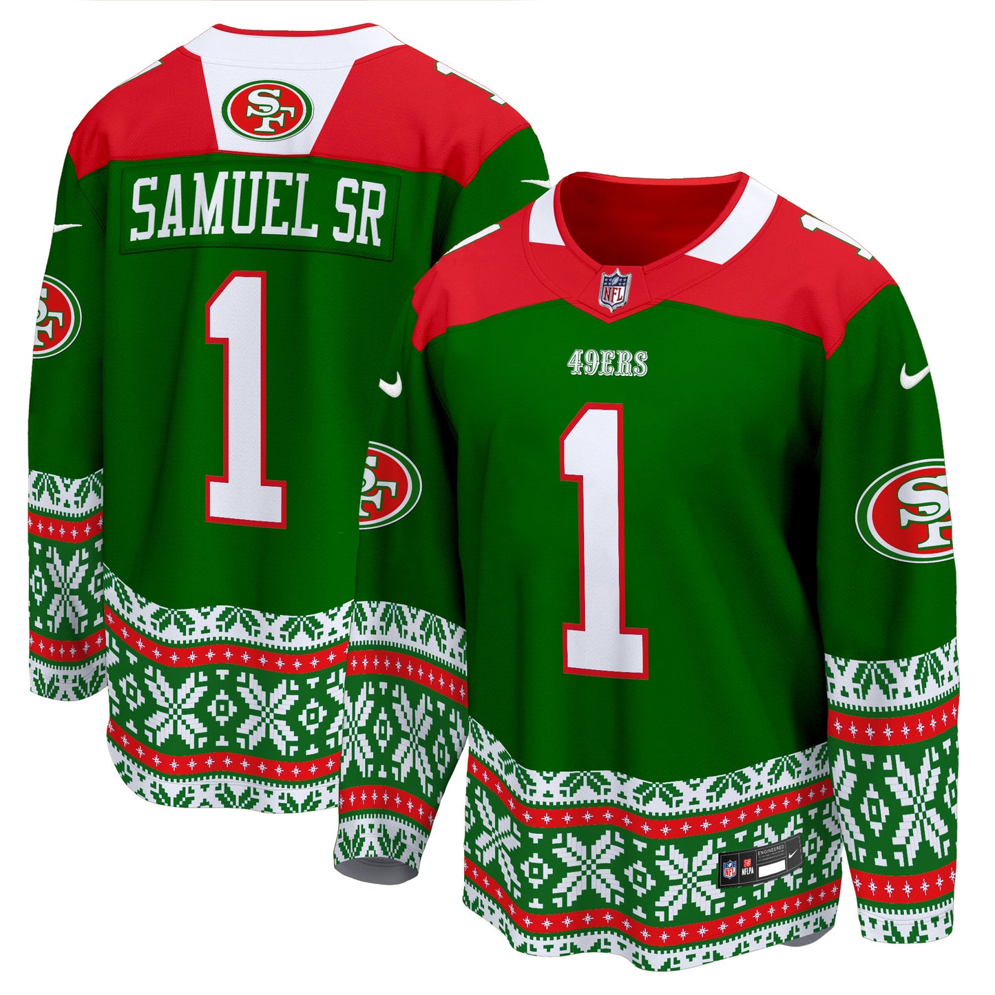 49ers 2024 Christmas Premier Breakaway Jersey - All Printed