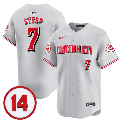 Cincinnati Reds Pete Rose Patch Vapor Premier Limited Jersey - All Stitched