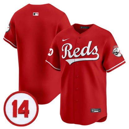 Cincinnati Reds Pete Rose Patch Vapor Premier Limited Jersey - All Stitched