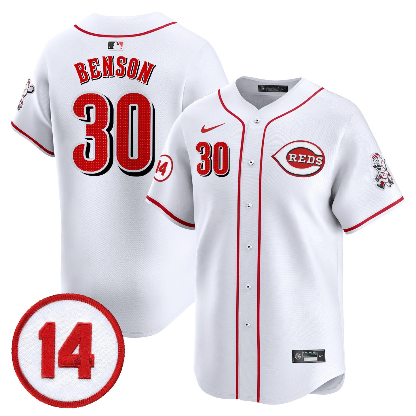 Cincinnati Reds Pete Rose Patch Vapor Premier Limited Jersey - All Stitched