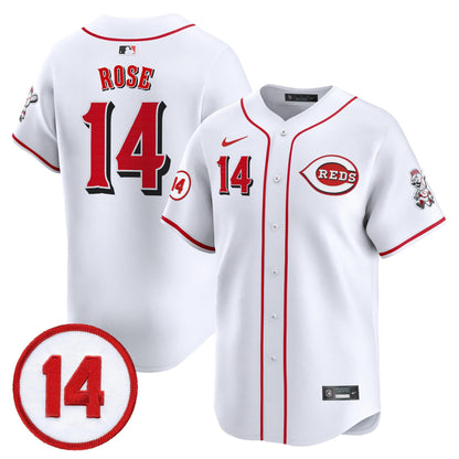 Cincinnati Reds Pete Rose Patch Vapor Premier Limited Jersey - All Stitched