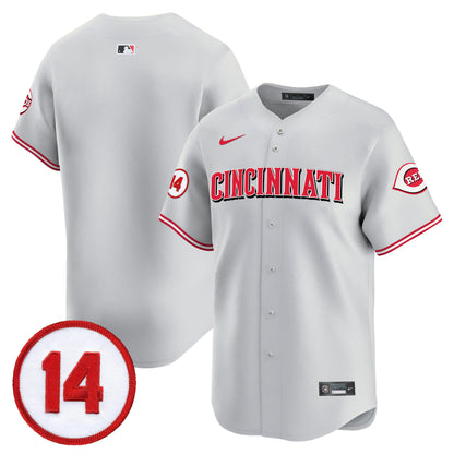 Cincinnati Reds Pete Rose Patch Vapor Premier Limited Jersey - All Stitched