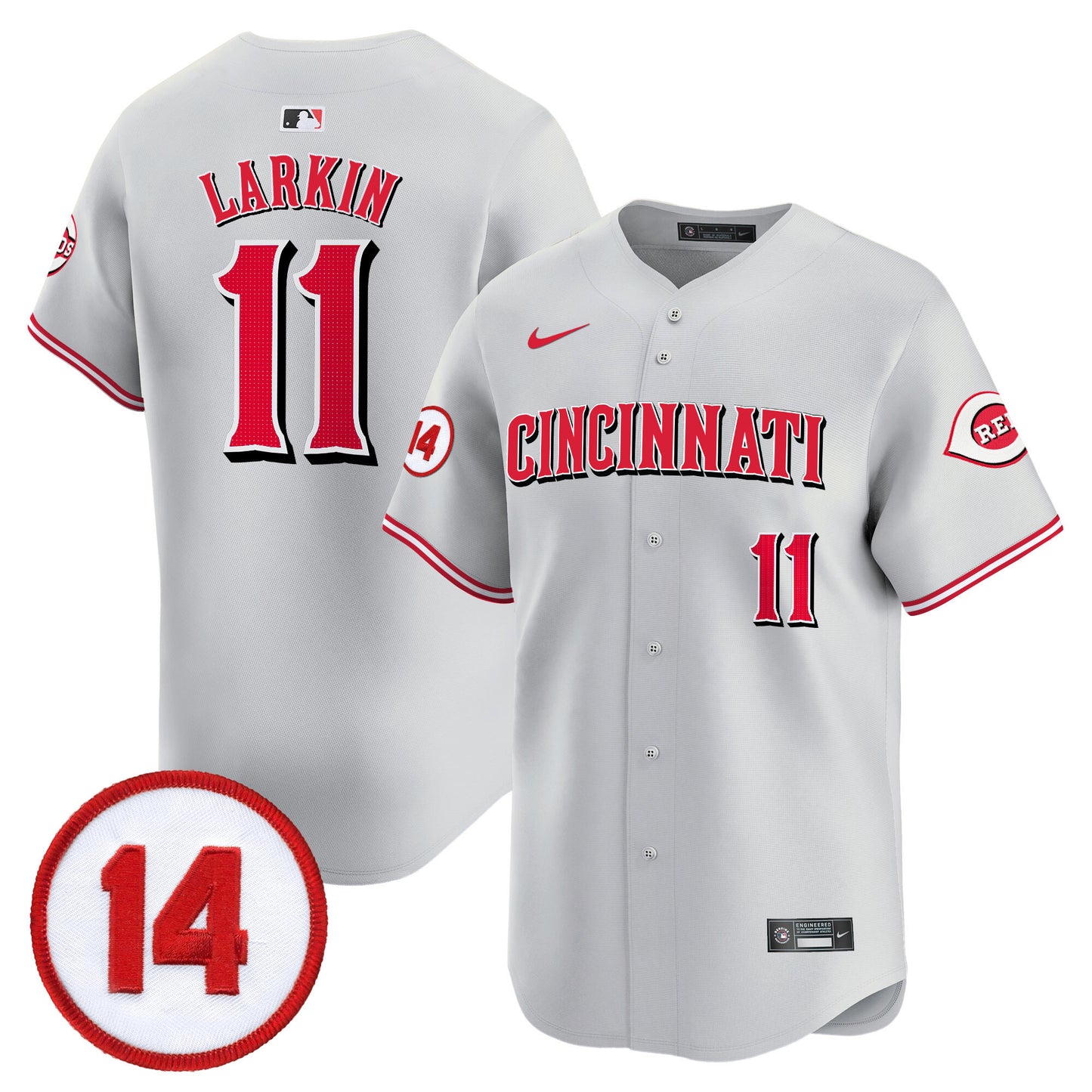 Cincinnati Reds Pete Rose Patch Vapor Premier Limited Jersey - All Stitched