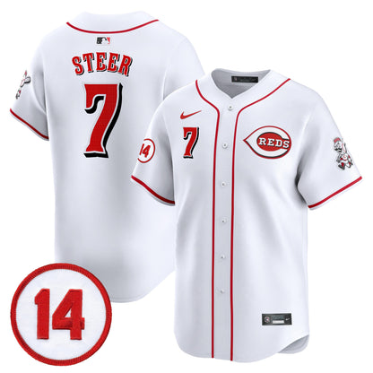 Cincinnati Reds Pete Rose Patch Vapor Premier Limited Jersey - All Stitched